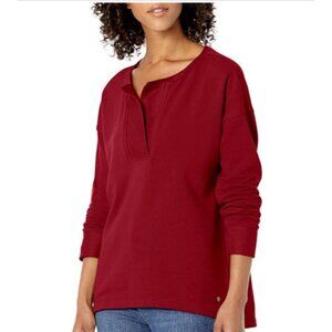 JAG Jeans Womens Red Tina Pullover Long Sleeve Blouse Top